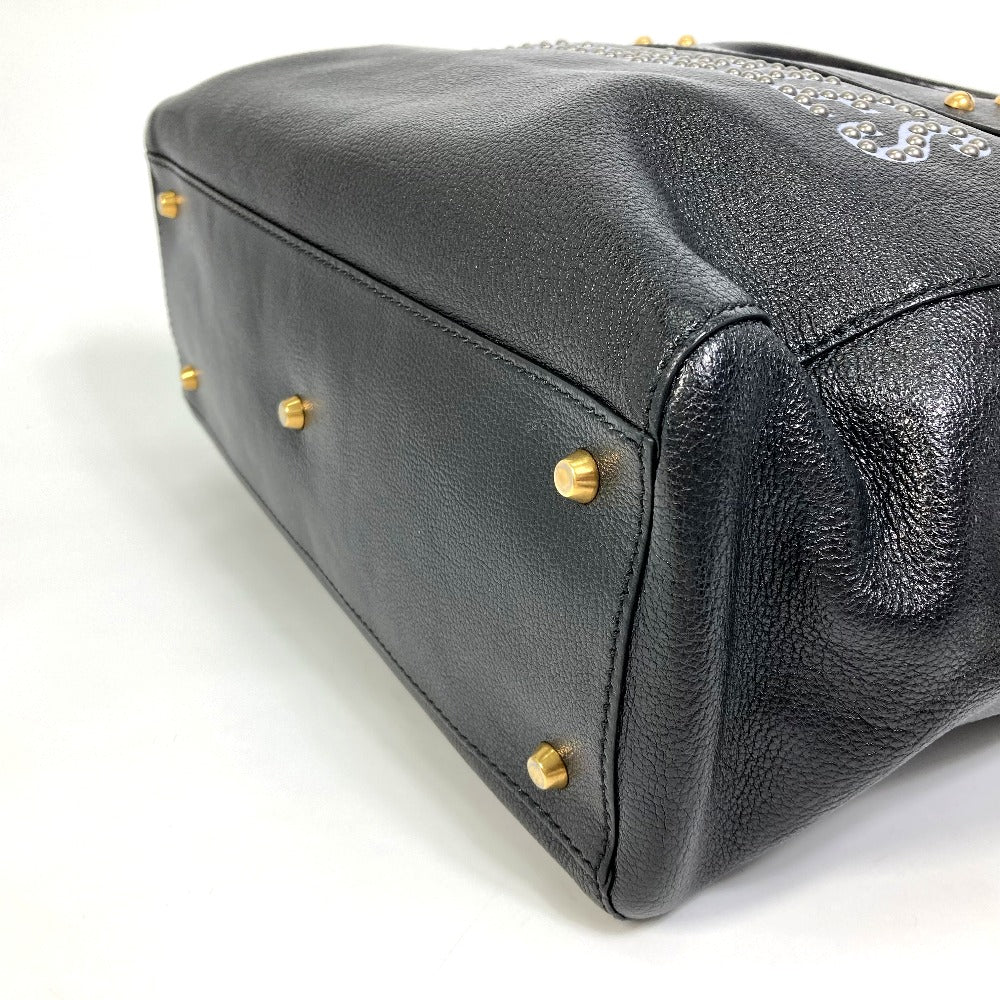 Christian Dior Tote Bag leather black DIORANGELS Shoulder Bag Shoulder Bag unisex(Unisex) Used Authentic
