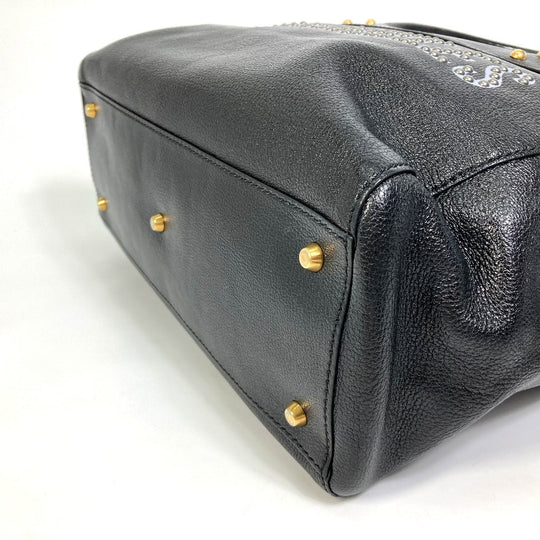 Christian Dior Tote Bag leather black DIORANGELS Shoulder Bag Shoulder Bag unisex(Unisex) Used Authentic
