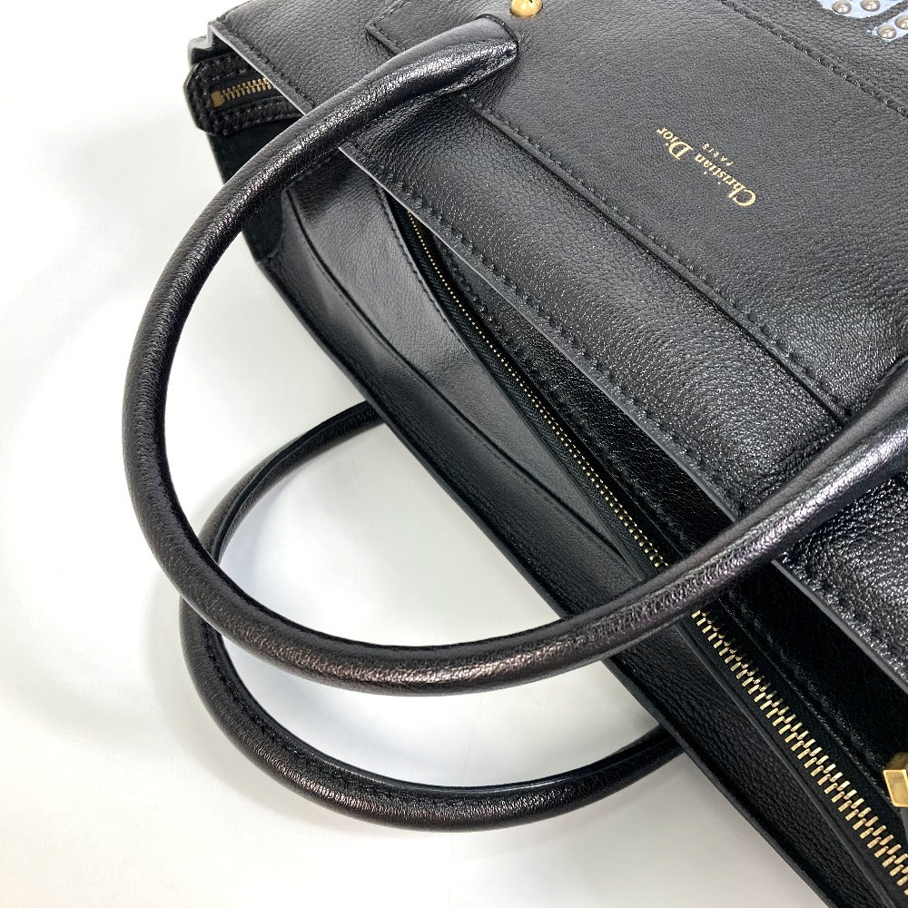 Christian Dior Tote Bag leather black DIORANGELS Shoulder Bag Shoulder Bag unisex(Unisex) Used Authentic