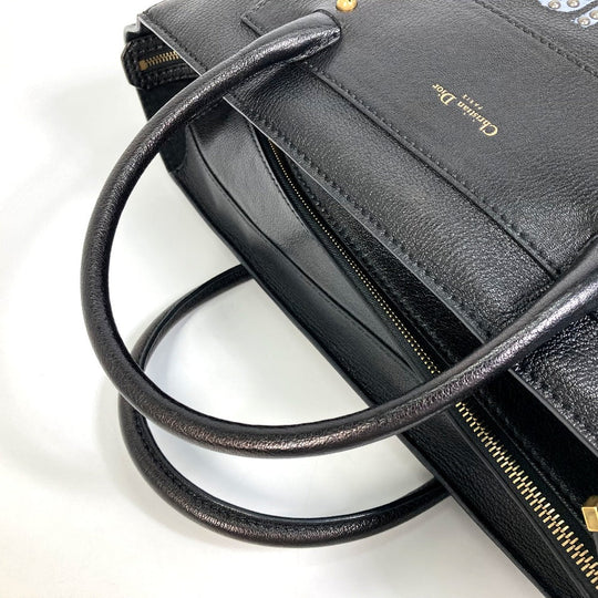 Christian Dior Tote Bag leather black DIORANGELS Shoulder Bag Shoulder Bag unisex(Unisex) Used Authentic