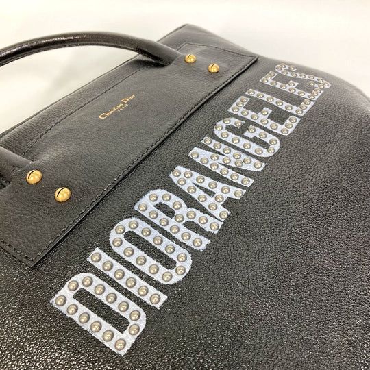Christian Dior Tote Bag leather black DIORANGELS Shoulder Bag Shoulder Bag unisex(Unisex) Used Authentic