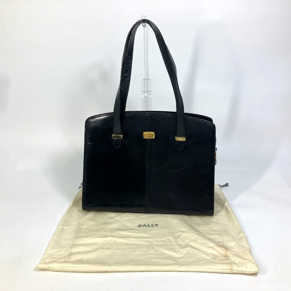 BALLY Tote Bag leather black Women(Unisex) Used Authentic