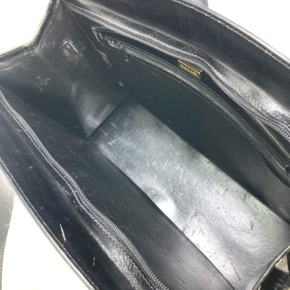 BALLY Tote Bag leather black Women(Unisex) Used Authentic