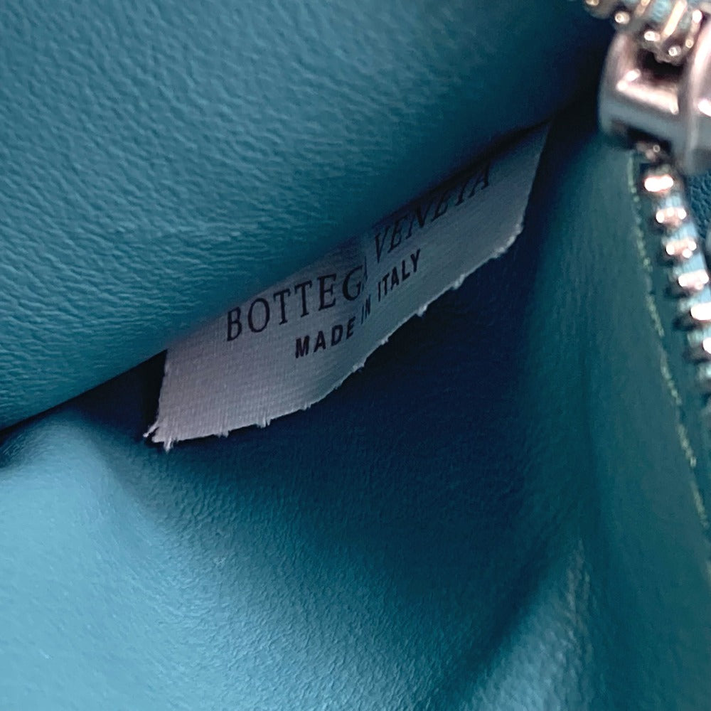 BOTTEGAVENETA Long Wallet Purse 629557 leather blue 2 fold long wallet Continental wallet Women Used Authentic