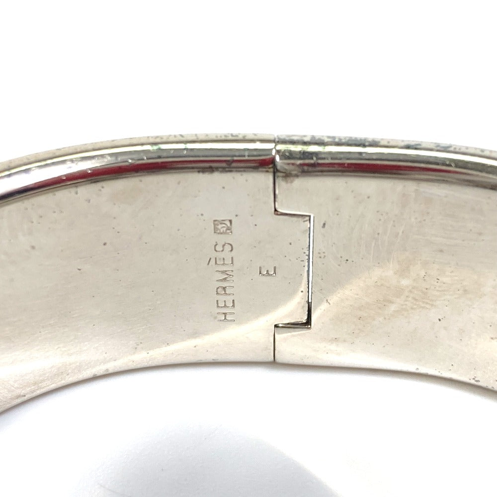HERMES Bangle Metal, Enamel white H bangle Click Crack H GM Women Used Authentic