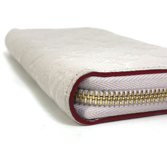 LOUIS VUITTON Long Wallet Purse M69142 Monogram Ann Platt Leather gray Monogram Ann Platt Zippy wallet Women Used Authentic