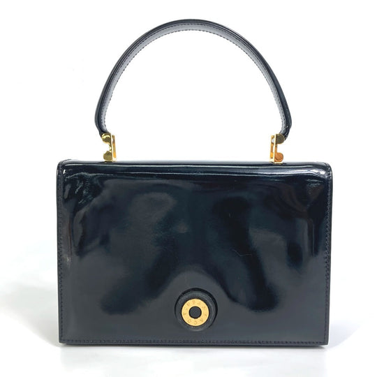 TIFFANY&Co. Handbag Patent leather black Circle logo Handbag Women Used Authentic