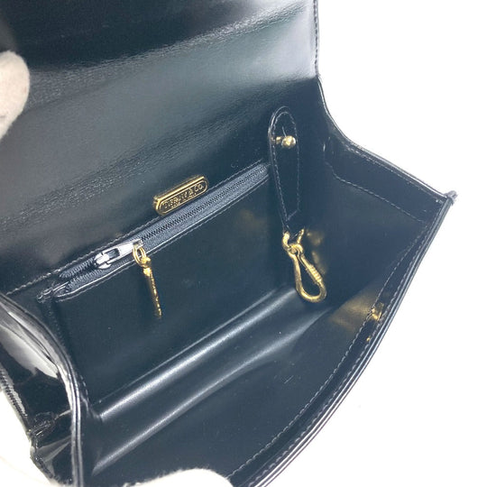 TIFFANY&Co. Handbag Patent leather black Circle logo Handbag Women Used Authentic