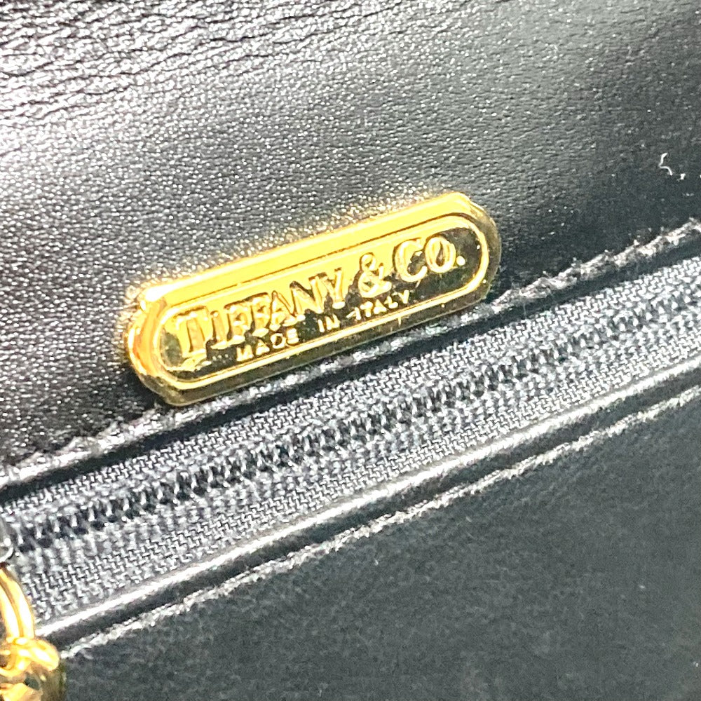 TIFFANY&Co. Handbag Patent leather black Circle logo Handbag Women Used Authentic
