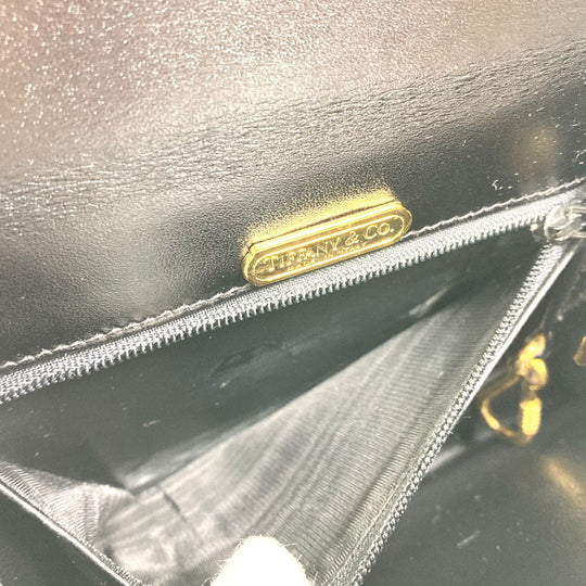 TIFFANY&Co. Handbag Patent leather black Circle logo Handbag Women Used Authentic