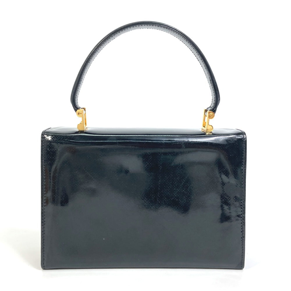 TIFFANY&Co. Handbag Patent leather black Circle logo Handbag Women Used Authentic