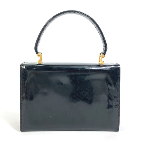 TIFFANY&Co. Handbag Patent leather black Circle logo Handbag Women Used Authentic