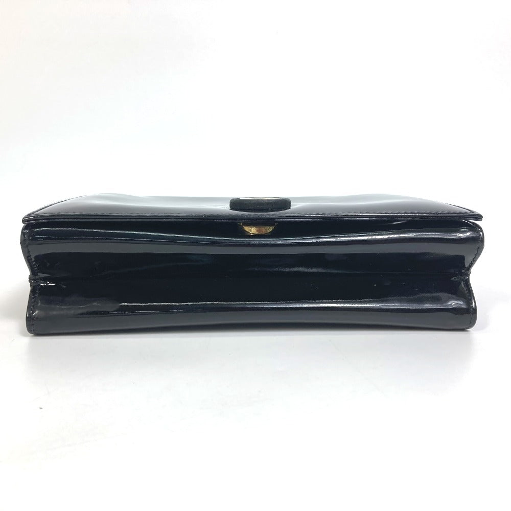 TIFFANY&Co. Handbag Patent leather black Circle logo Handbag Women Used Authentic
