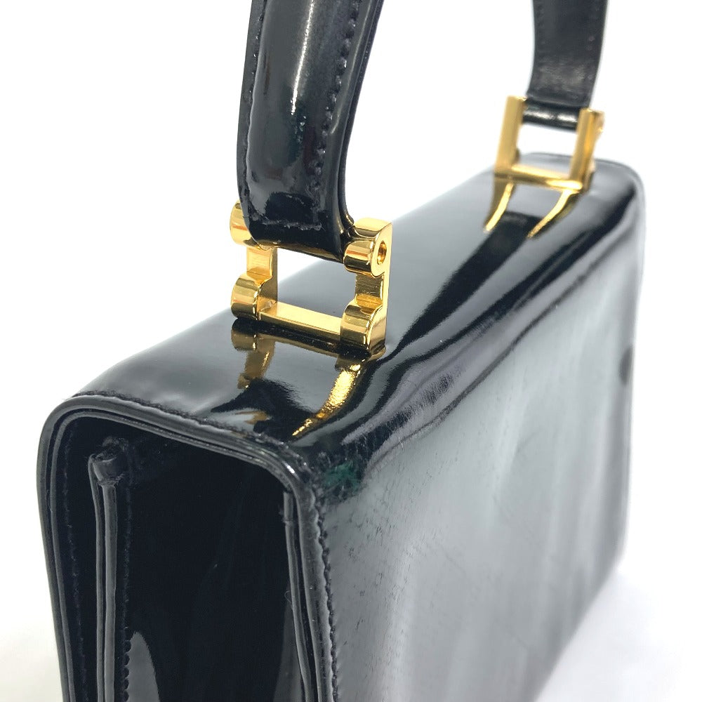 TIFFANY&Co. Handbag Patent leather black Circle logo Handbag Women Used Authentic