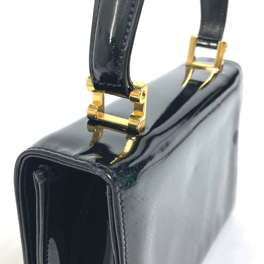 TIFFANY&Co. Handbag Patent leather black Circle logo Handbag Women Used Authentic