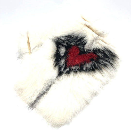 Dior Scarf 86FUR250I820 Nylon White / red / black heart scarf Women Used Authentic