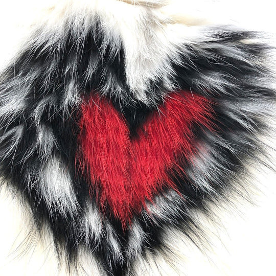 Dior Scarf 86FUR250I820 Nylon White / red / black heart scarf Women Used Authentic