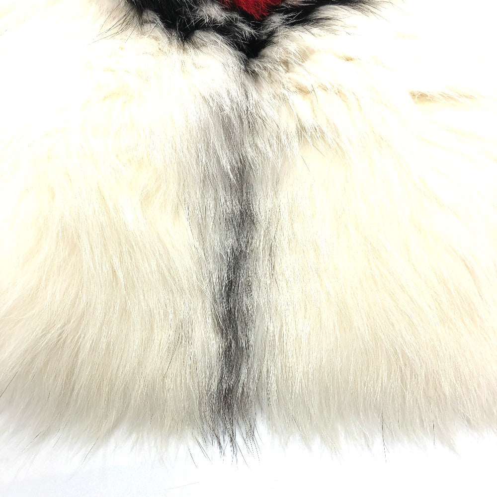 Dior Scarf 86FUR250I820 Nylon White / red / black heart scarf Women Used Authentic
