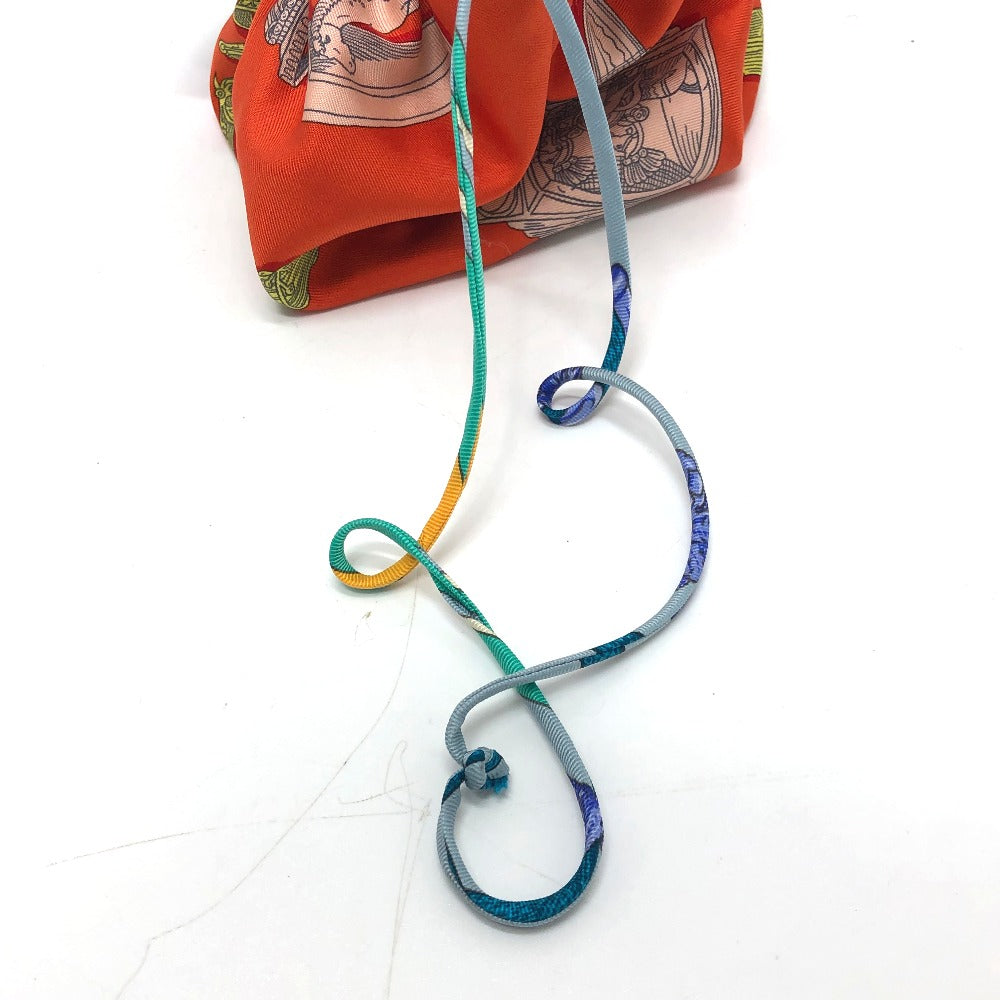 HERMES Pouch silk multicolor Overall handle Petit Ash