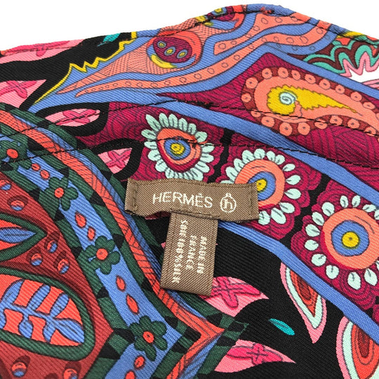 HERMES Pouch silk multicolor Overall handle Petit Ash