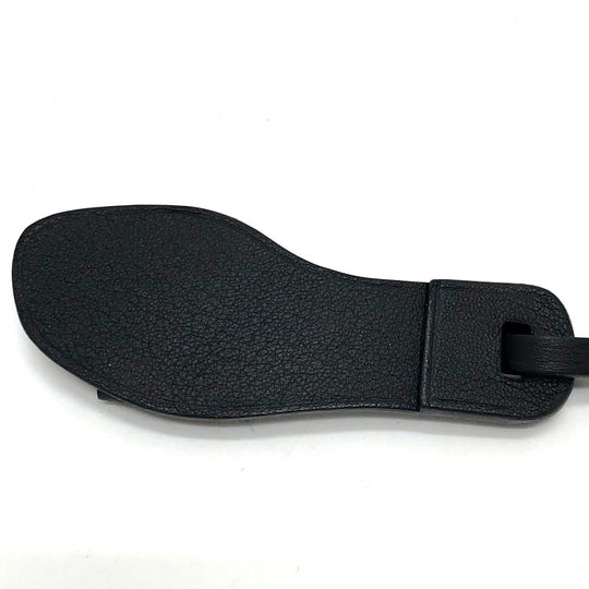 HERMES charm Epsom black Sandals Oran Nano Women Used Authentic