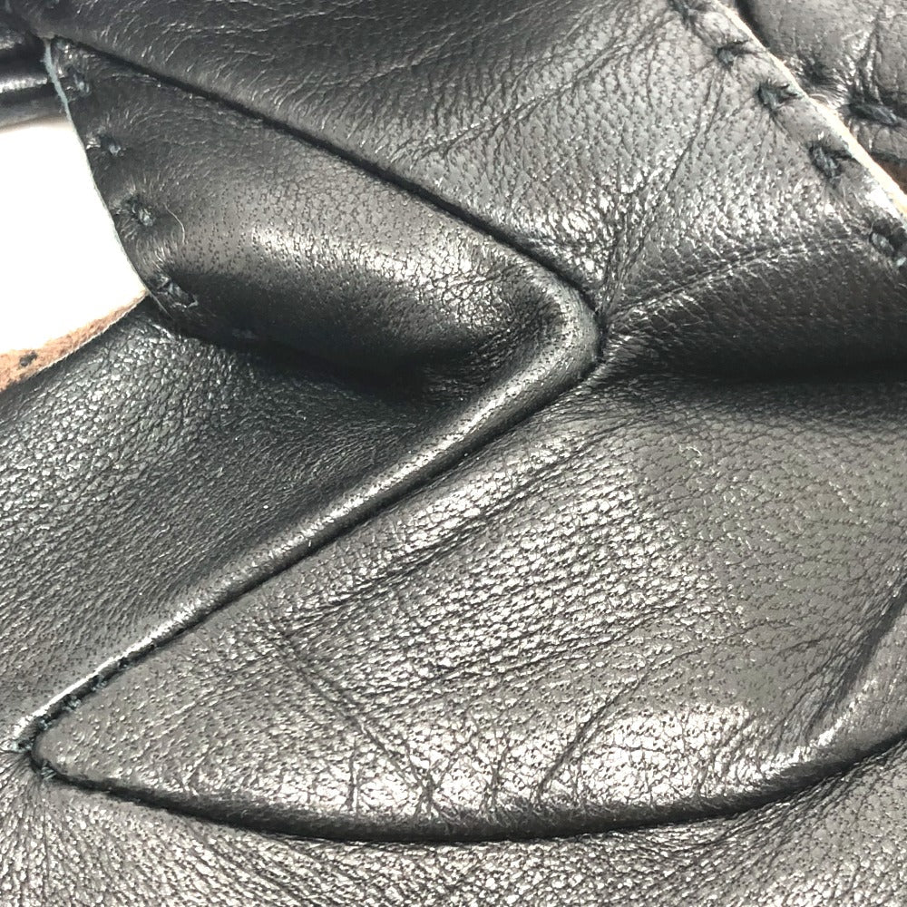 HERMES gloves leather Brown H logo Glove Women 7 Used Authentic