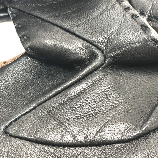 HERMES gloves leather Brown H logo Glove Women 7 Used Authentic
