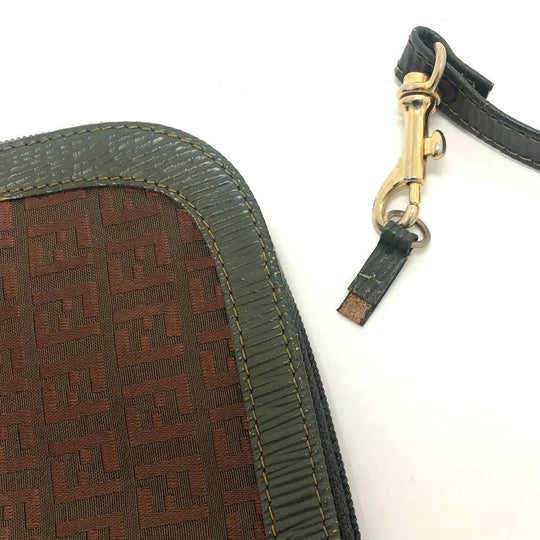 FENDI Shoulder Bag Canvas / leather Brown Zucchino Shoulder Bag