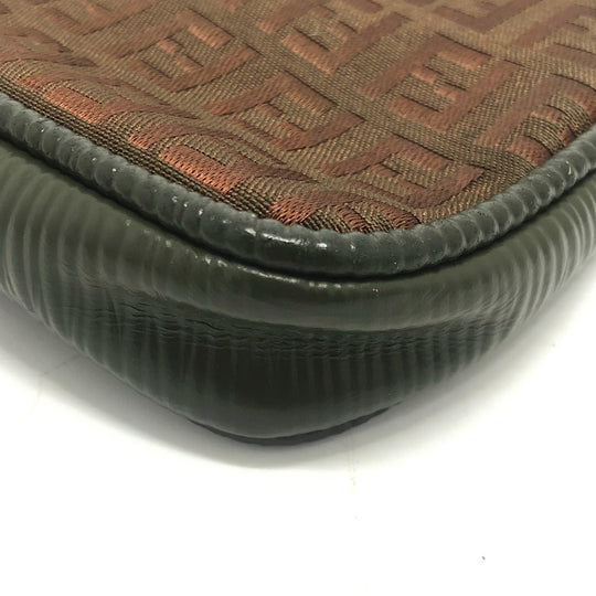 FENDI Shoulder Bag Canvas / leather Brown Zucchino Shoulder Bag