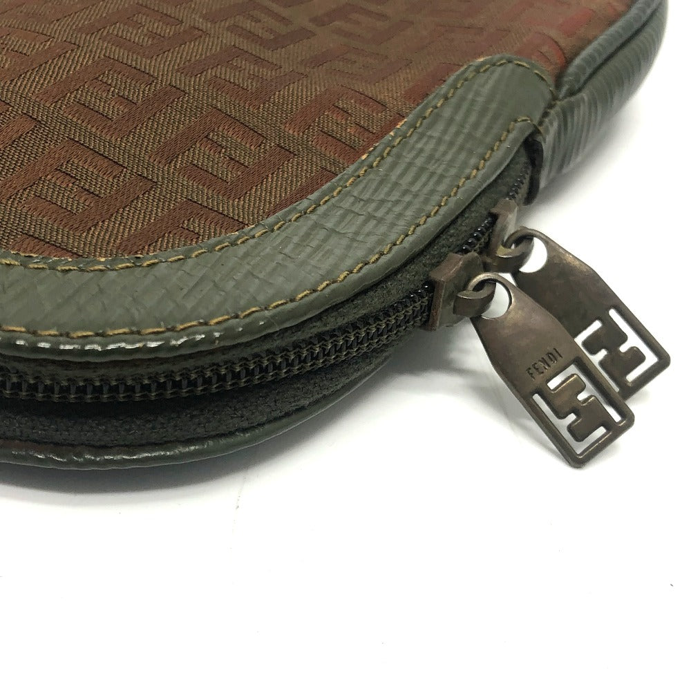 FENDI Shoulder Bag Canvas / leather Brown Zucchino Shoulder Bag