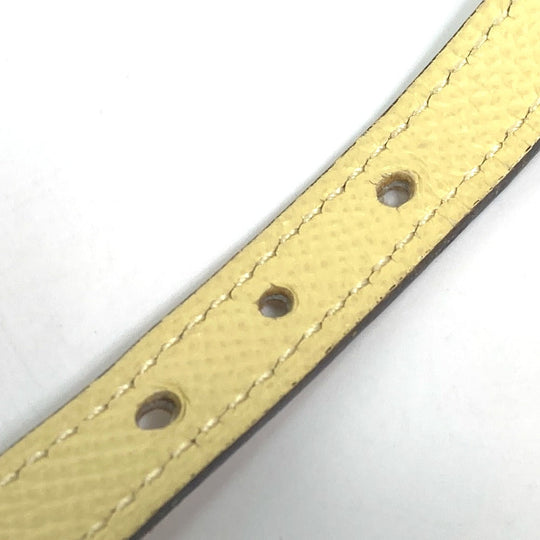 HERMES belt leather yellow Thin belt Women 70 Used Authentic