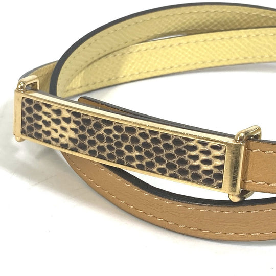 HERMES belt leather yellow Thin belt Women 70 Used Authentic