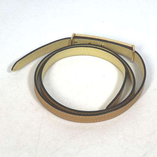 HERMES belt leather yellow Thin belt Women 70 Used Authentic