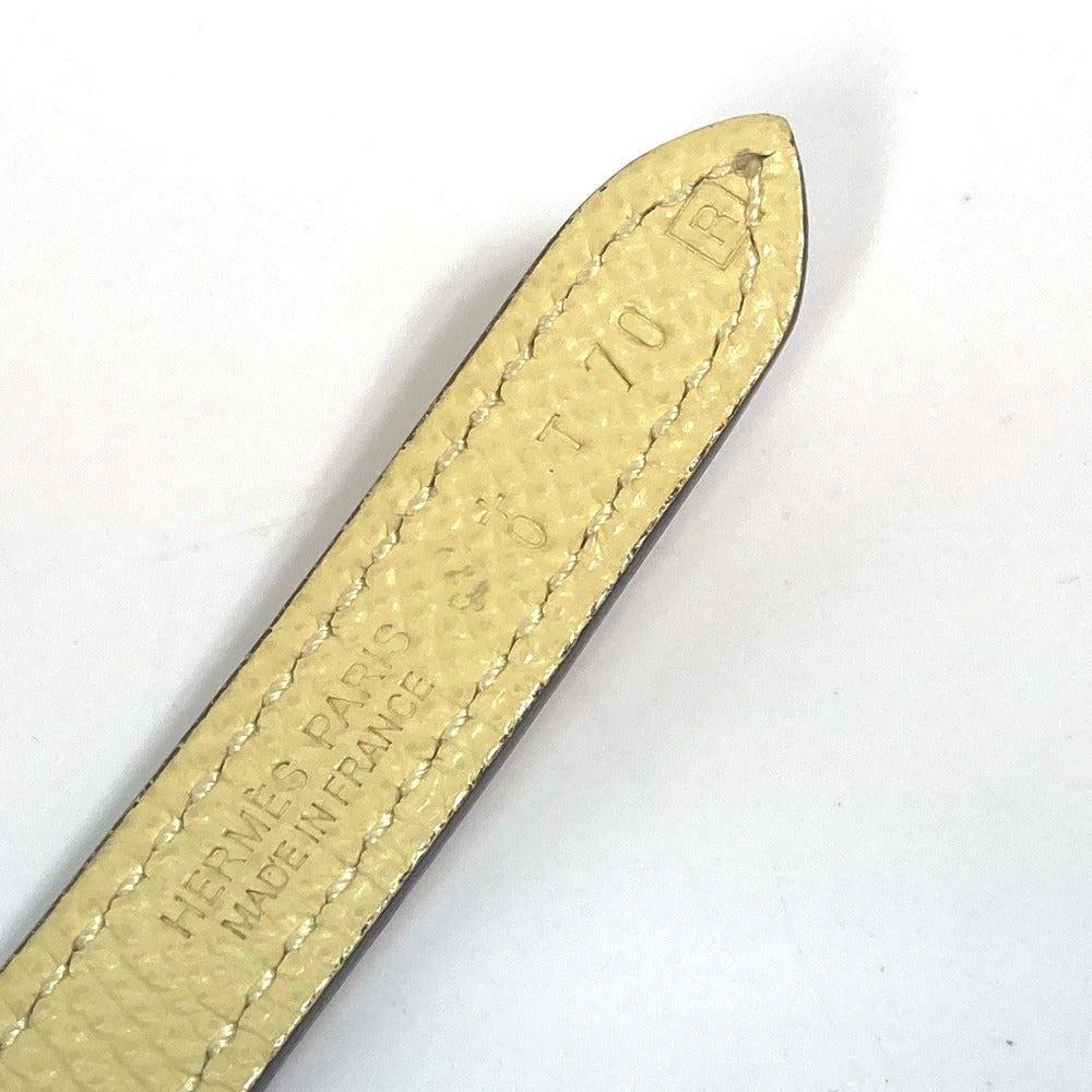 HERMES belt leather yellow Thin belt Women 70 Used Authentic