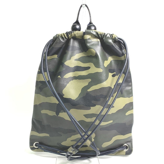 DIOR HOMME Backpack leather green Camouflage camouflage Backpack mens Used Authentic