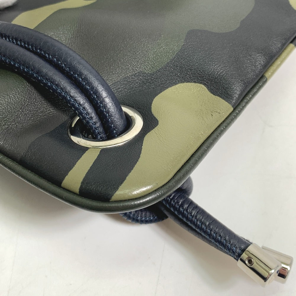 DIOR HOMME Backpack leather green Camouflage camouflage Backpack mens Used Authentic