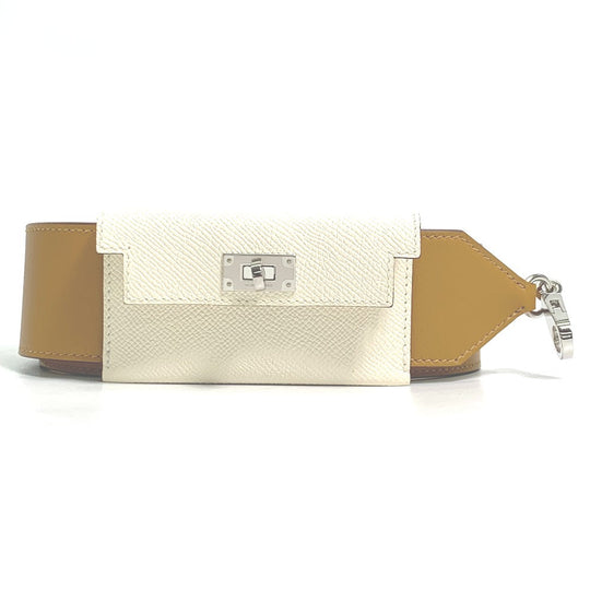 HERMES Shoulder strap Swift, Epsom beige bandouliere Bag strap Women Used Authentic