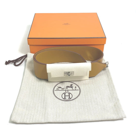 HERMES Shoulder strap Swift, Epsom beige bandouliere Bag strap Women Used Authentic