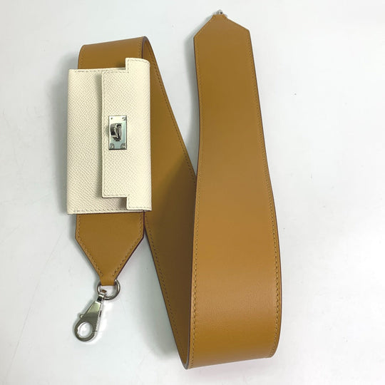 HERMES Shoulder strap Swift, Epsom beige bandouliere Bag strap Women Used Authentic