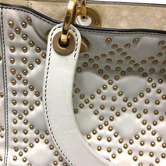 Dior Handbag M0579CVNZ030ETF leather white Canage Tote Bag Women Used Authentic