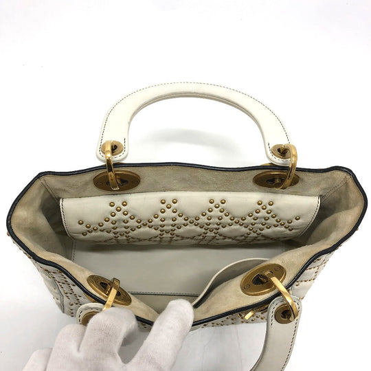 Dior Handbag M0579CVNZ030ETF leather white Canage Tote Bag Women Used Authentic