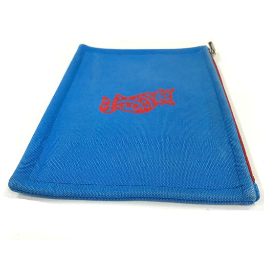 HERMES Pouch canvas Blue x red The King of Cats MITSOU Mitsu Cat Pouch Women Used Authentic