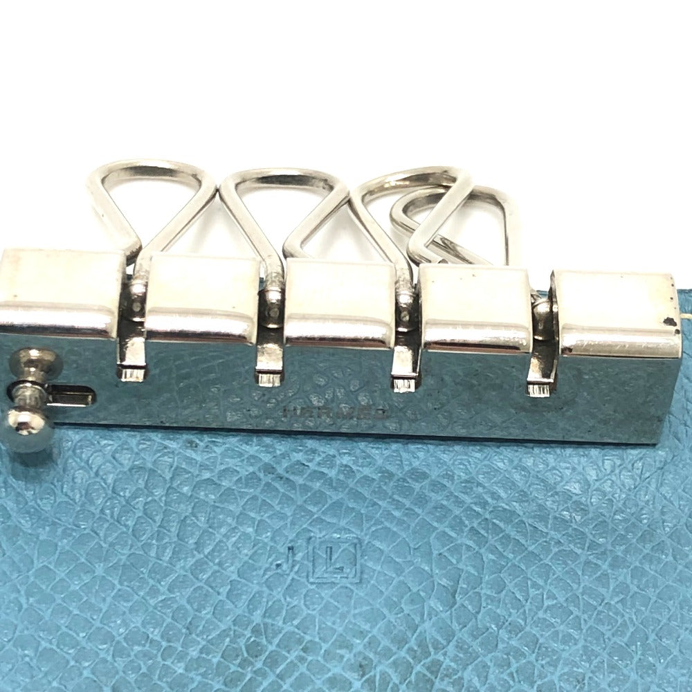HERMES Key case Key holder  Epsom blue HMetal Bean Women Used Authentic