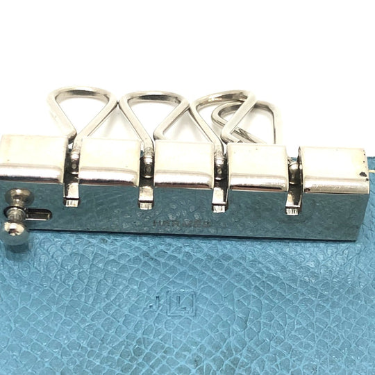 HERMES Key case Key holder  Epsom blue HMetal Bean Women Used Authentic