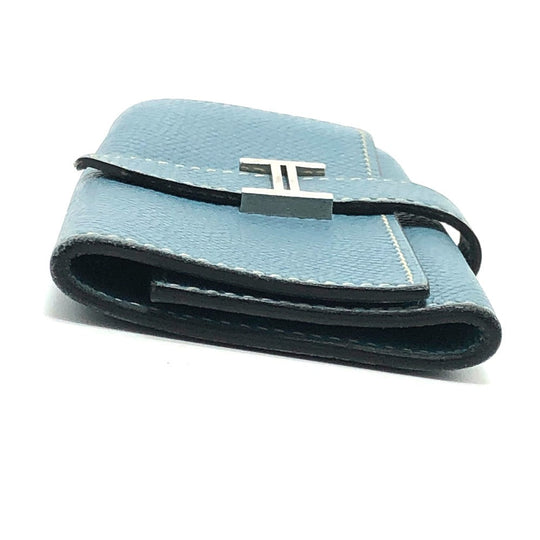 HERMES Key case Key holder  Epsom blue HMetal Bean Women Used Authentic