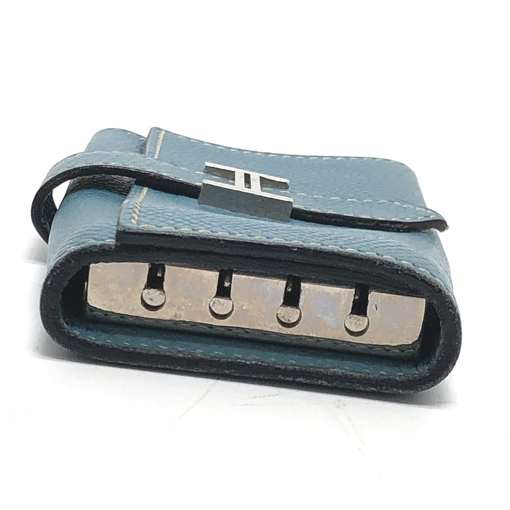 HERMES Key case Key holder  Epsom blue HMetal Bean Women Used Authentic