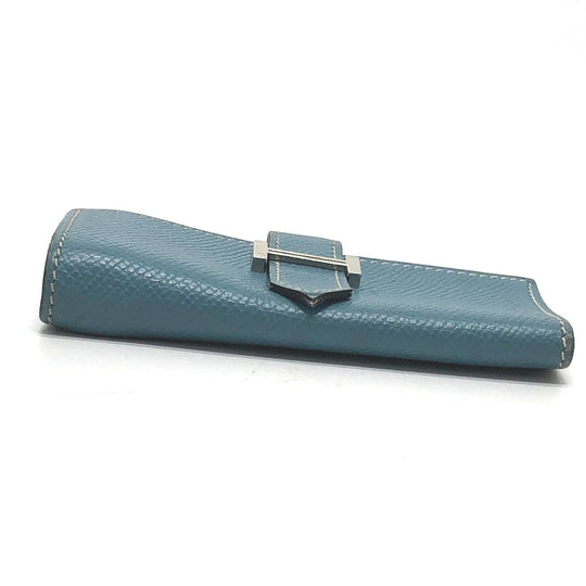 HERMES Key case Key holder  Epsom blue HMetal Bean Women Used Authentic