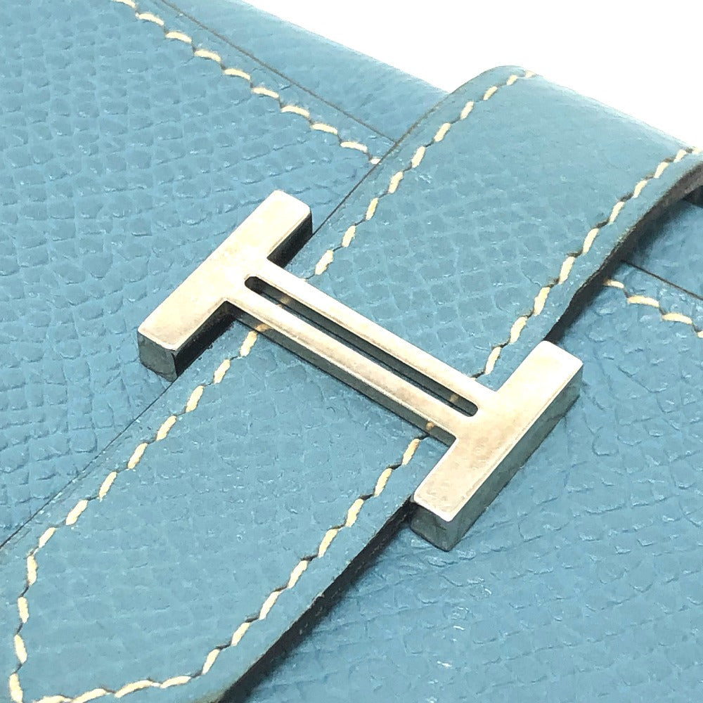 HERMES Key case Key holder  Epsom blue HMetal Bean Women Used Authentic