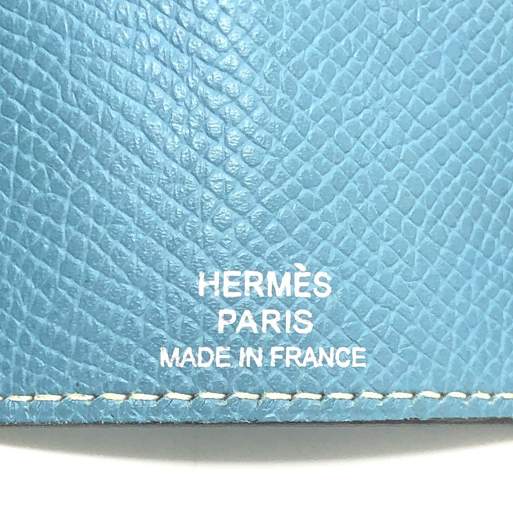HERMES Key case Key holder  Epsom blue HMetal Bean Women Used Authentic