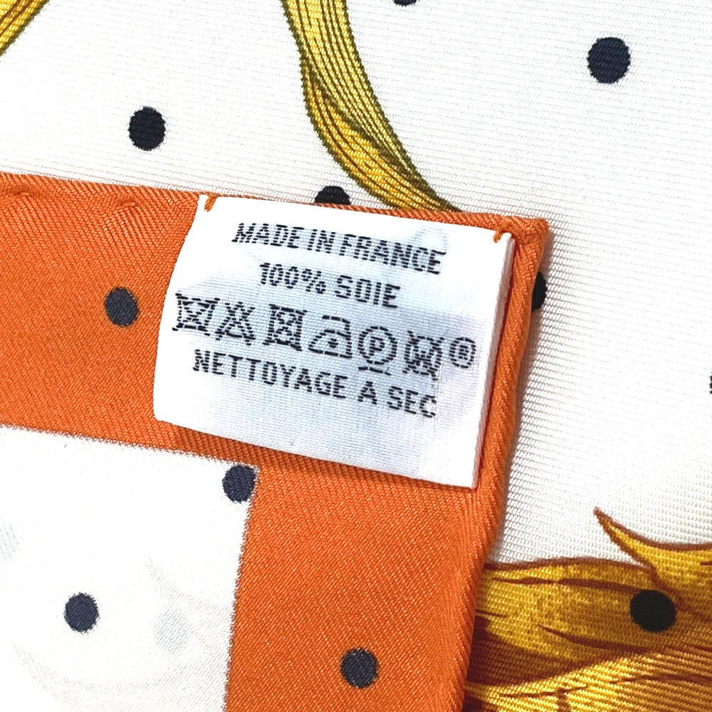 HERMES scarf silk Orange Index Bromeliaceae Bromeliad Catalog scarf Women Used Authentic
